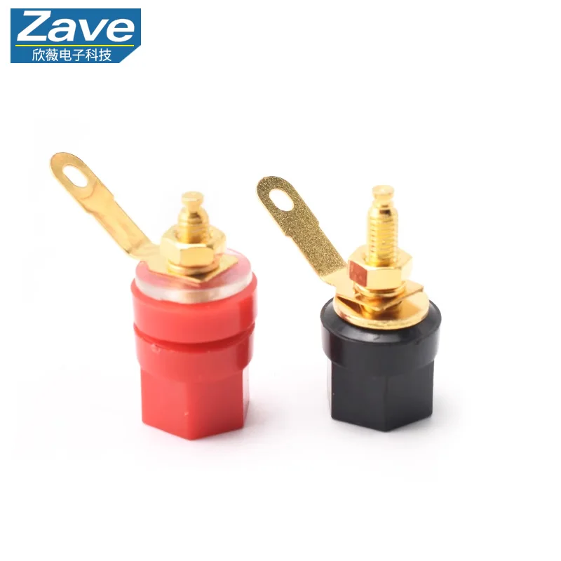 Gold-Plated Pure Copper 301 Hexagonal Terminal Post - 4mm Banana Socket, Hexagonal Terminal Post for Audio Amplifier & Speaker