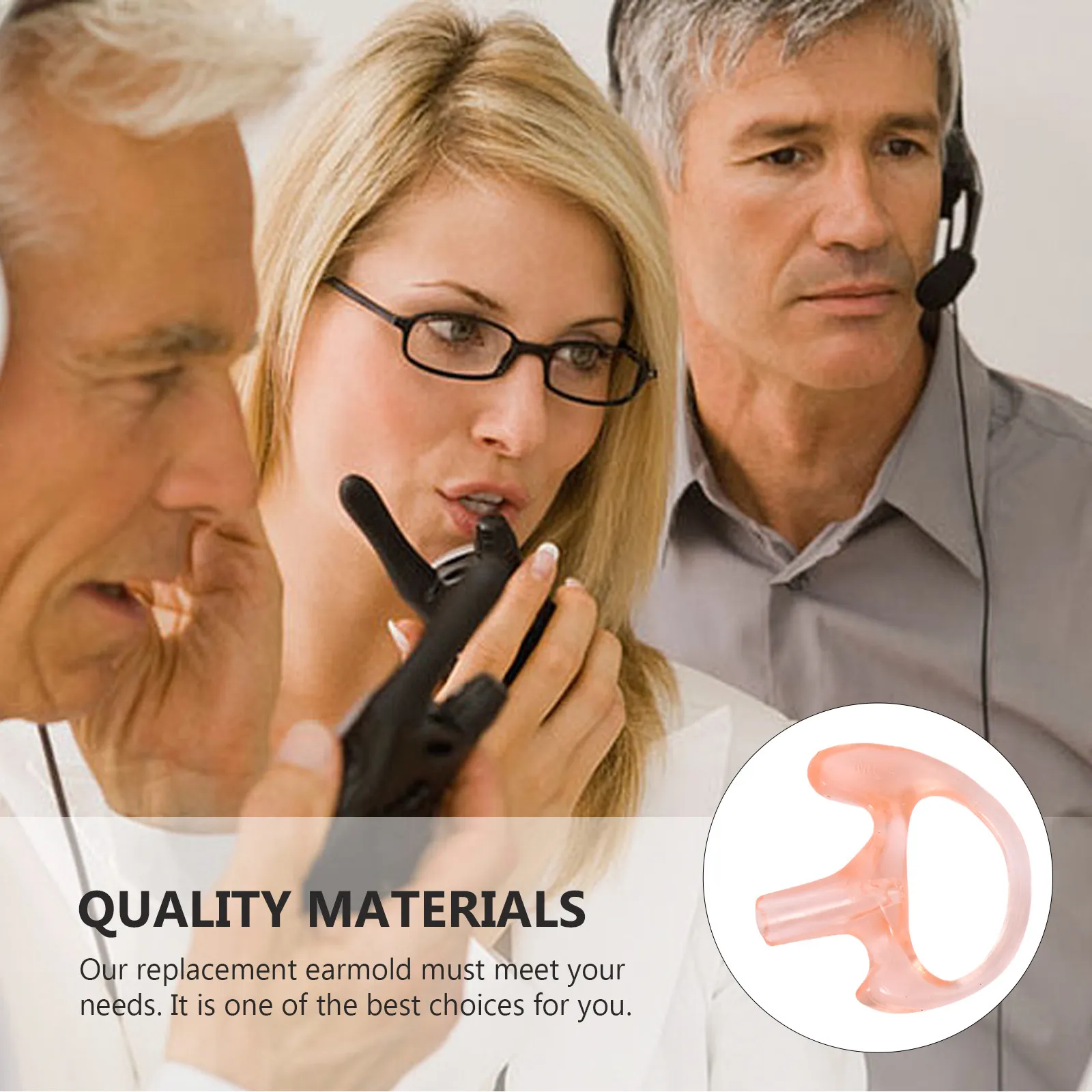 Intercom Earmold Ear Inserts 6 Pack Lightweight Comfortable Earpiece Tips for Air Tube Headset Audio Kits