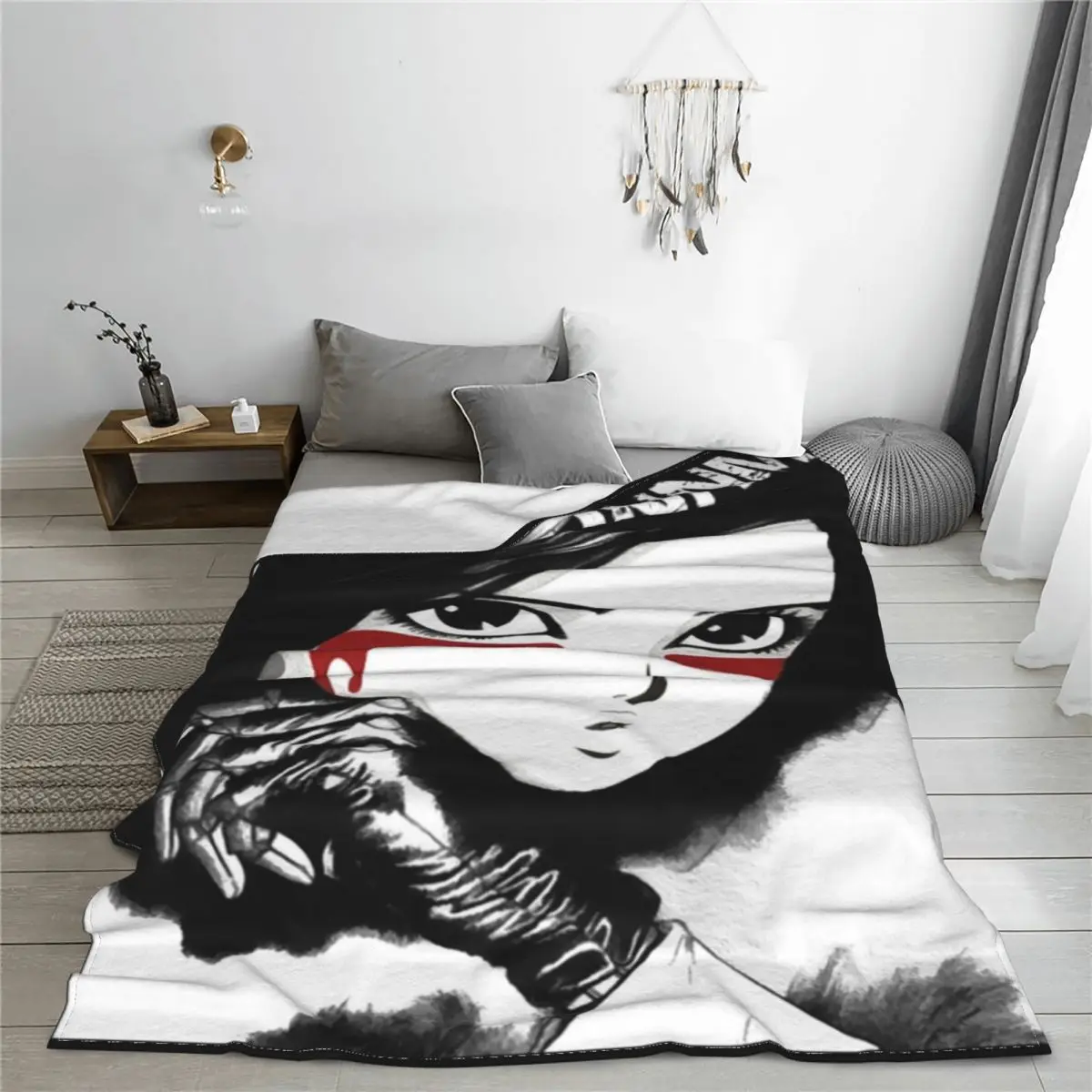 Alita Battle Angel Anime Blanket Copie de Gunnm Gally Flannel Throw Blanket Bedding Couch Portable Ultra-Soft Warm Bedspreads