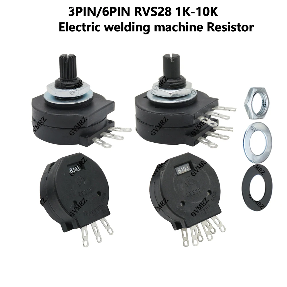 3PIN/6PIN RVS28 2W B102 B103 RVS28P-B102 B103 Electric welding machine Resistor 1K 10K welding machine parts 102 1K 103 10K