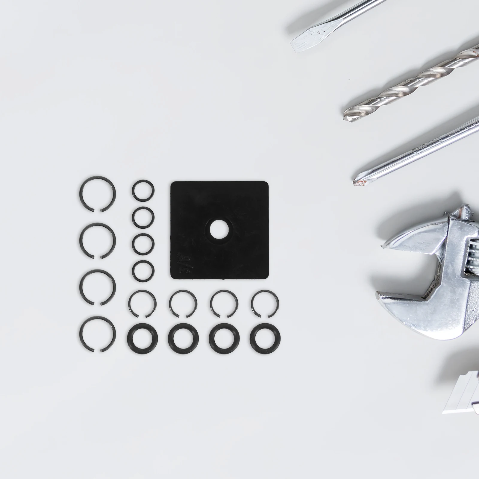 17pcs 1/2” 3/8” O-Ring Replacement Pneumatic Fast Change System Durable Ergonomic Handle Sealing Performance Air Leakage