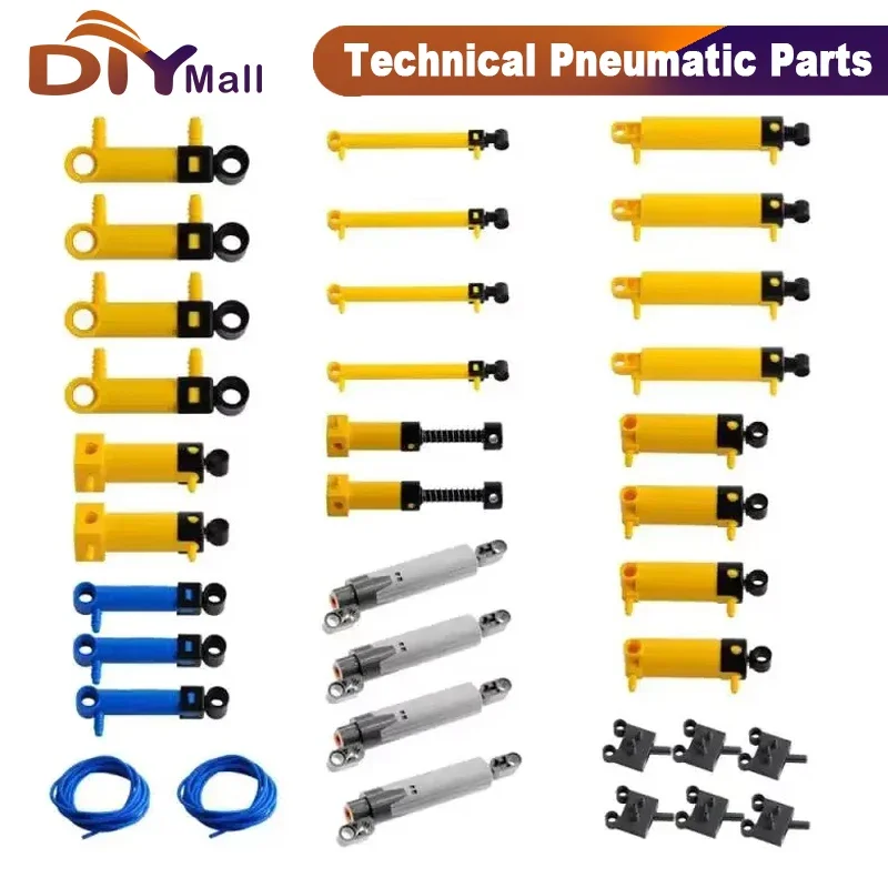 

35 шт. MOC технический шланг воздушного насоса бак толкатель переключатель поршень с пневматическими деталями legoeds 42043 9641 47225 61904