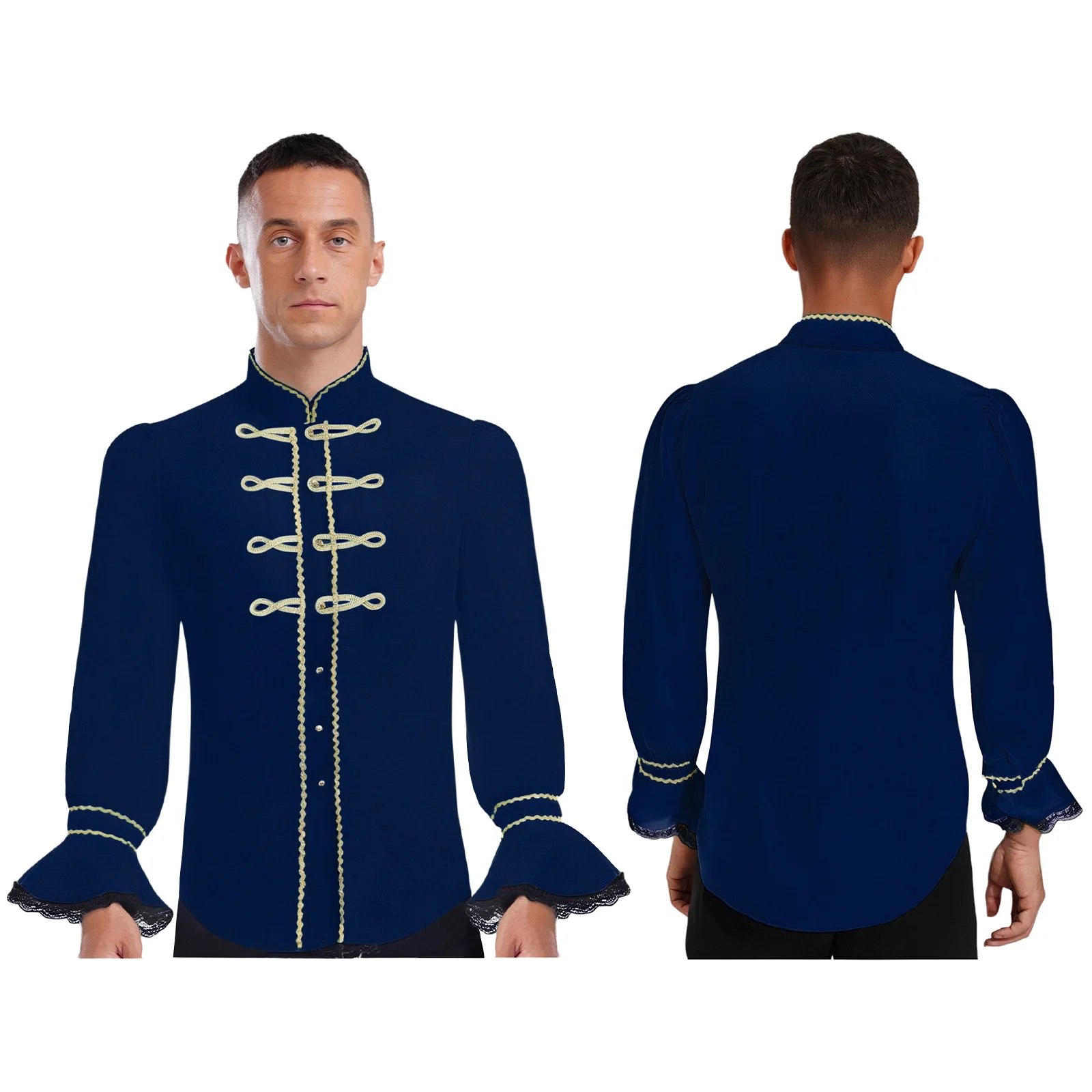 

Men's Halloween Steampunk Gothic Victorian Prince Shirts Long Sleeve Ruffled Blouse Shirt Lace Shirt for Carnival Party Uniforms