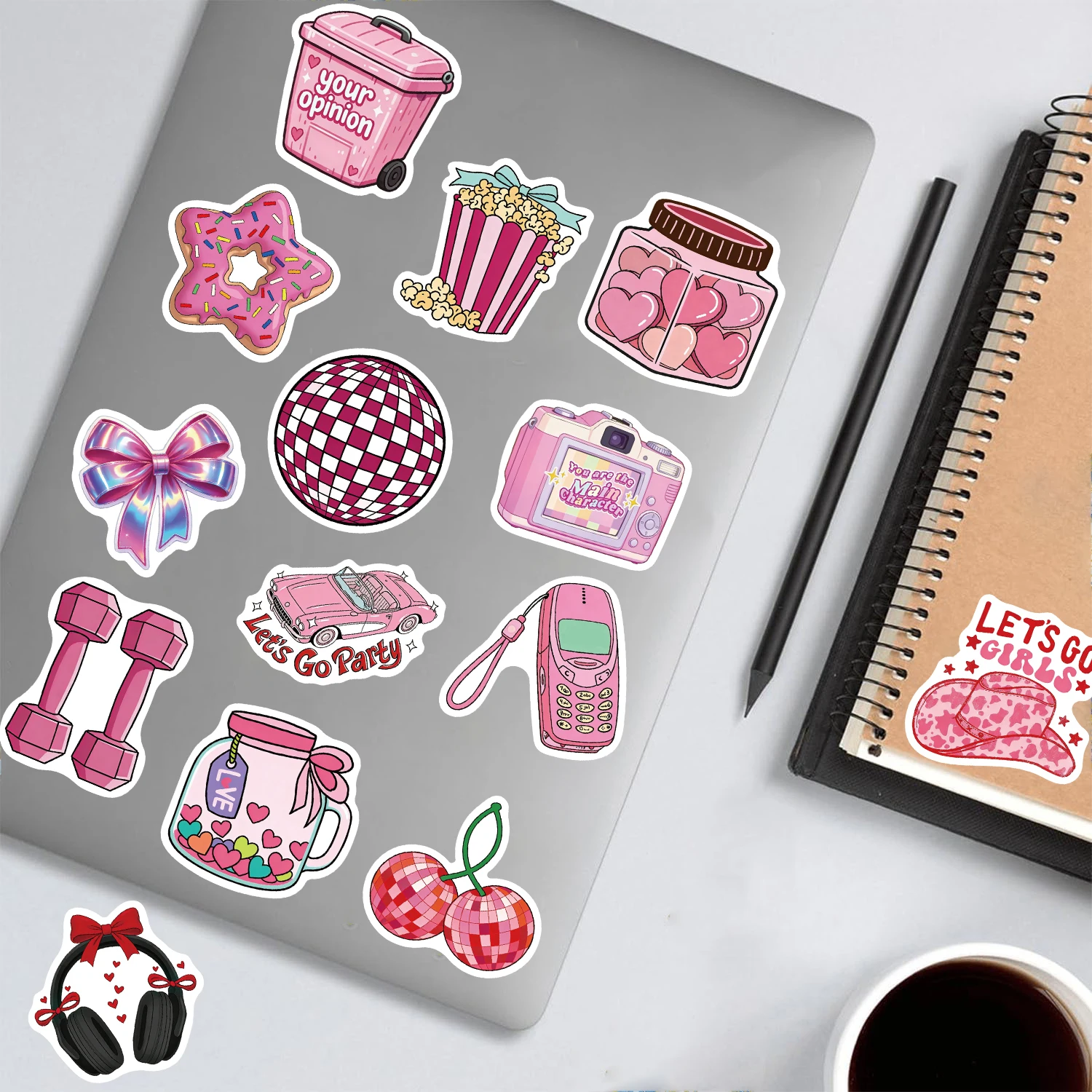 50PCS/Pack Cute Girly Printable Print Laptop Living Room Creative DIY Luggage Creative Car Art Picture Graffiti Cafe Decals
