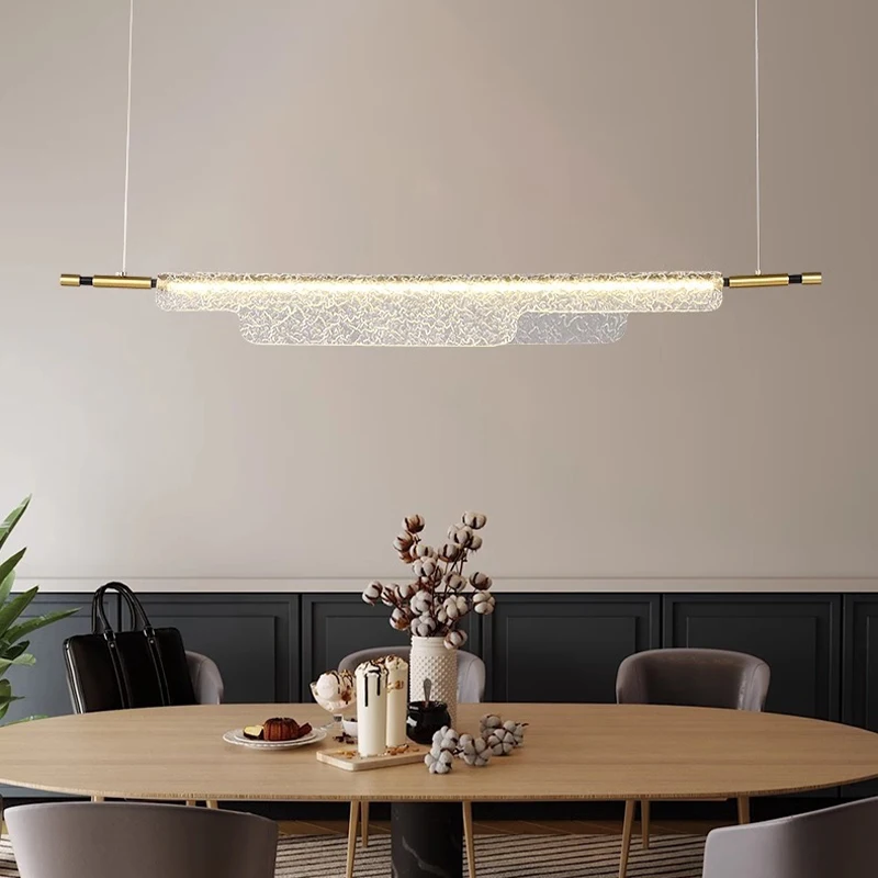 Modern Minimalist Long LED Pendant Lights Home Lighting Fixture Restaurant Hanging Lamp for Ceiling Dining Table Decor Lustre