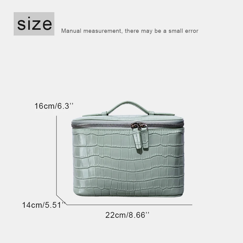 Customize Initials Top Cowhide Crocodile Pattern With Mirror Makeup Bags For Women Luxury Designer 2026 New In Travel Organizer
