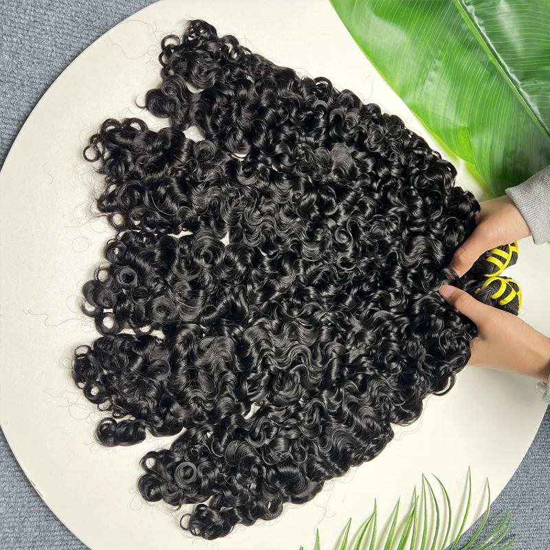 Burmese Curly Raw Virgin Hair Bundles Thick 100% Unprocessed Human Hair Extensions Vietnamese Wavy Bouncy Double Weft Full Head
