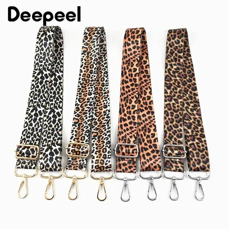 Deepeel 3.8cm Leopard Print Wide Shoulder Straps Wallet Tapes 80-140cm Adjustable Crossbody Women's Long Bags Strap Accessories