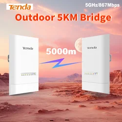 Tenda 야외 CPE 무선 5G 와이파이 리피터 익스텐더 라우터 AP 액세스 포인트, 와이파이 브리지 핫스팟 P to P, OS3 5km, 5GHz, 867Mbps