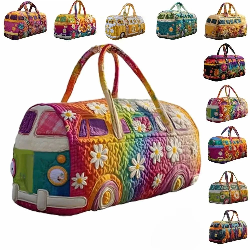 

Adjustable Strap Quilted Duffle Bag 3D Quilting Craft Tote Bags Travel Duffel Bag Large Capacity Short-distance Handbag