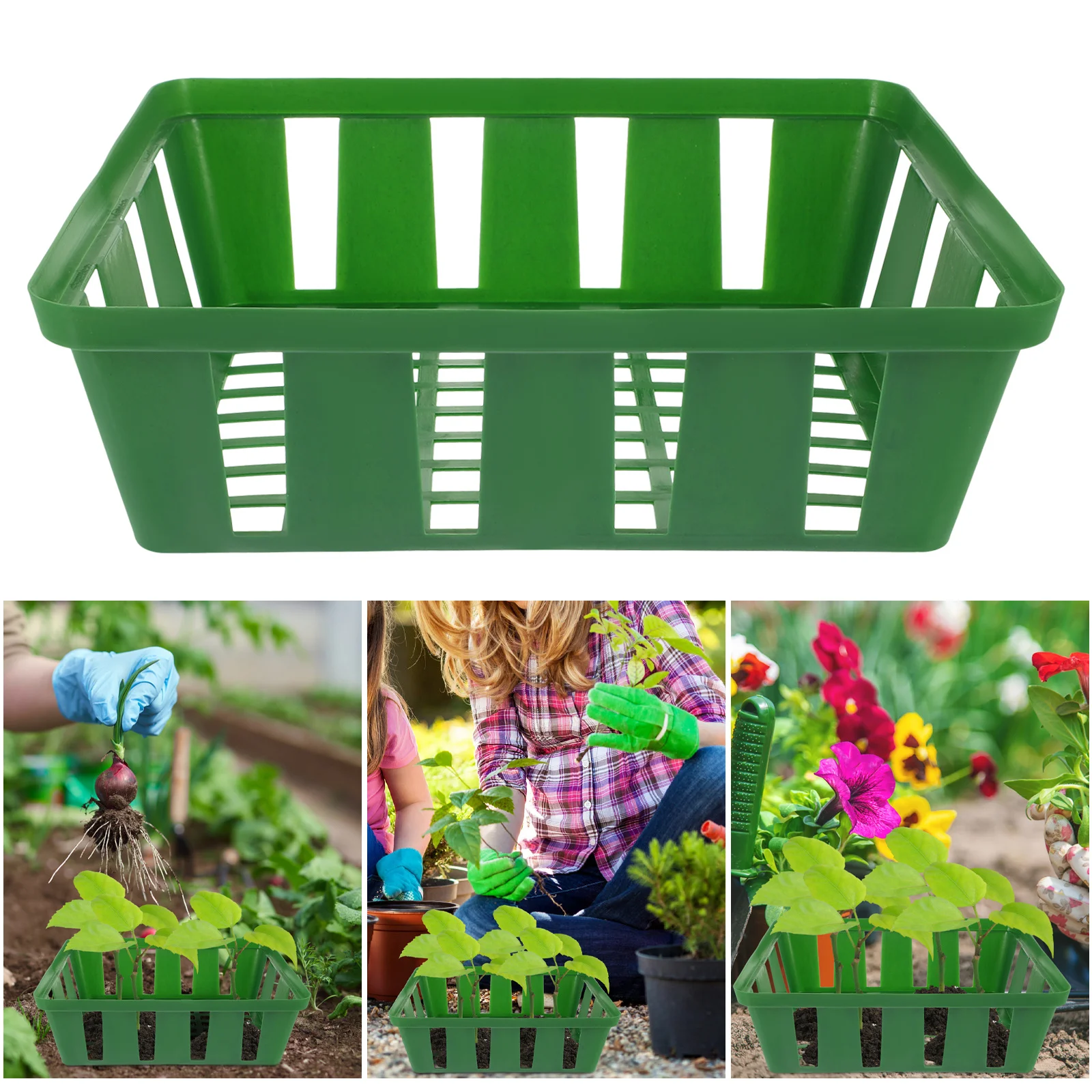 

3Pcs Plant Basket Nursery Trays Plastic Basket Planter for Indoor Outdoor Seedling Growing Garden Supplies Nursery Baskets