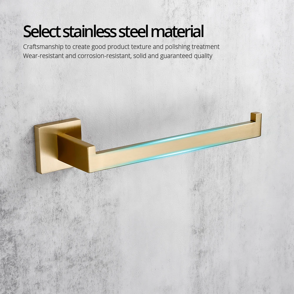 Bagnolux Towel Holder For Bathroom Wall Mounted Black Towel Bar Brushed Gold Bathroom Accessories Matte Black Towel Rack view 6