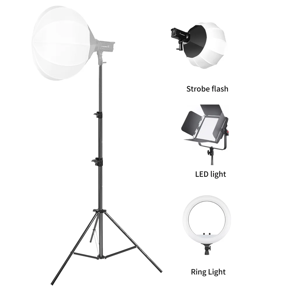 SH 2.8M Black Aluminum Alloy Foldable Light Stand Photography Fill Spot Light Softbox Photo Studio Load 5KG