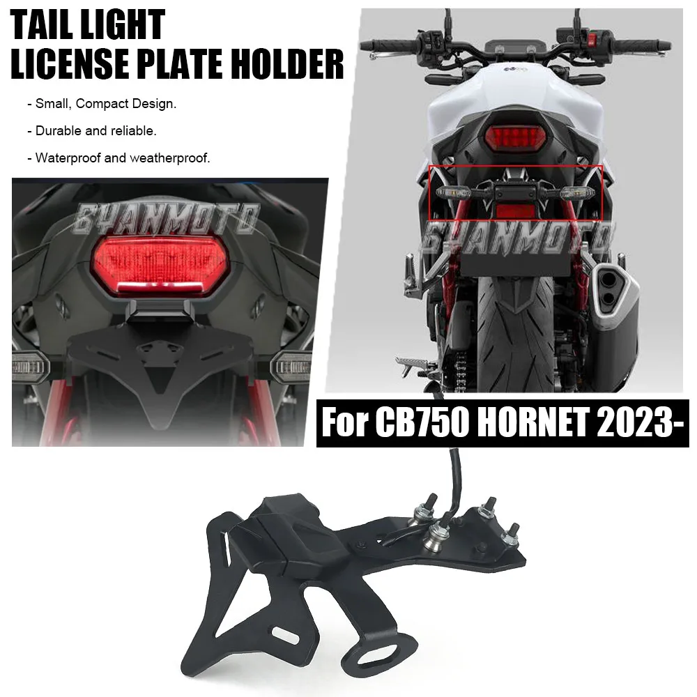 For Honda CB 750 CB750 HORNET 2023- Motorcycle Rear Short Tail Stock Tidy License Plate Holder Tailstock Bracket With LED Light