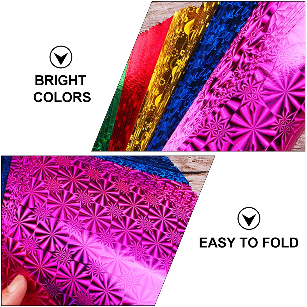 

100 Pcs Glitter Paper Origami Shimmer Colored s Folding Japan Diy Craft Laser Child