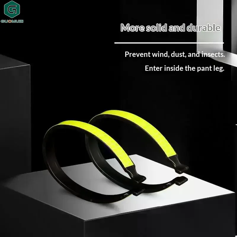 2pcs Reflective Pant Clips Safety Strips Keep Trousers Tight Ankle Leg Bands for Cycling Night Use