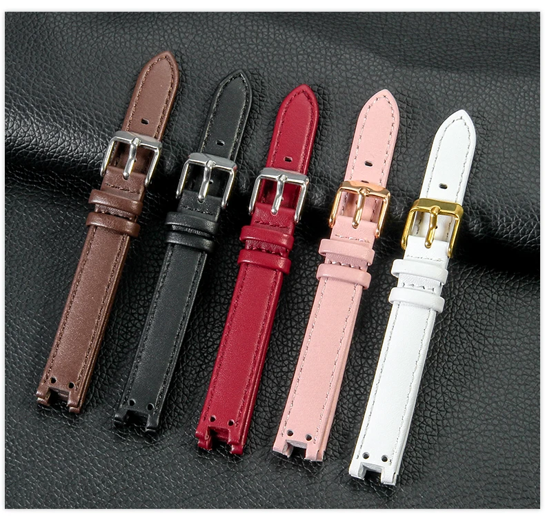 

Breathable Cow Leather Watchbands for Anne Klein AK2156 AK2157 AK2618 Women‘s Odorless 12x6 14x8mm Straps with Color Options