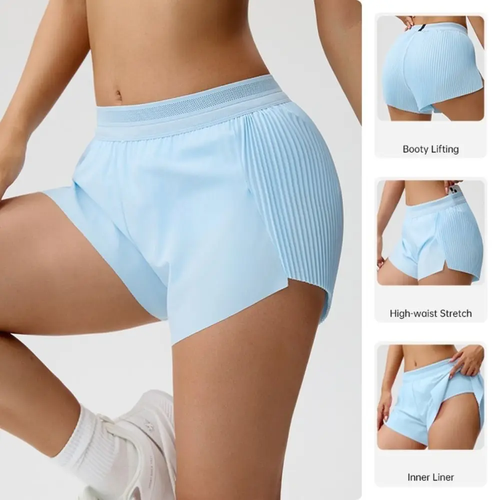 New Three-quarter Length Fitness Shorts Quick-drying Cooling Tennis Yoga Pants Breathable Hidden Pocket Sports Shorts For Women