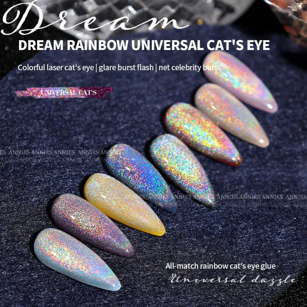Uniwersalny tęczowy kocie oko żel do paznokci błysk laserowy odblaskowy brokat kolorowy kocie oko lakier UV paznokcie żelowe Accesorios TSLM1