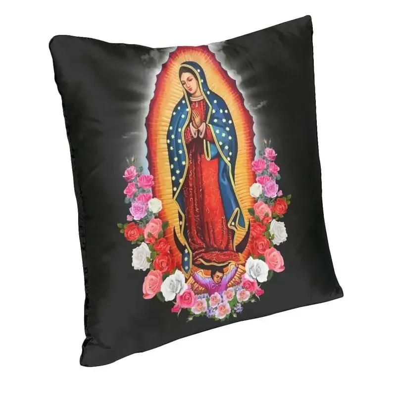 Virgin Mary of Guadalupe Pillow Case 45x45cm Living Room Decoration Kawaii Mexico Catholic Saint Cushion Salon Square Pillowcase