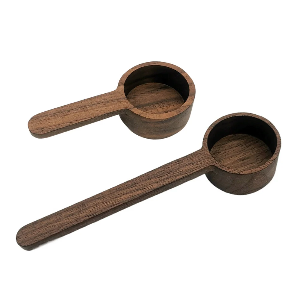 

2pcs Coffee Bean Scoop Wooden Measuring Spoon For Powder Sugar Salt Spices Serving Tool Simple Grain Scoop Wood Spoon
