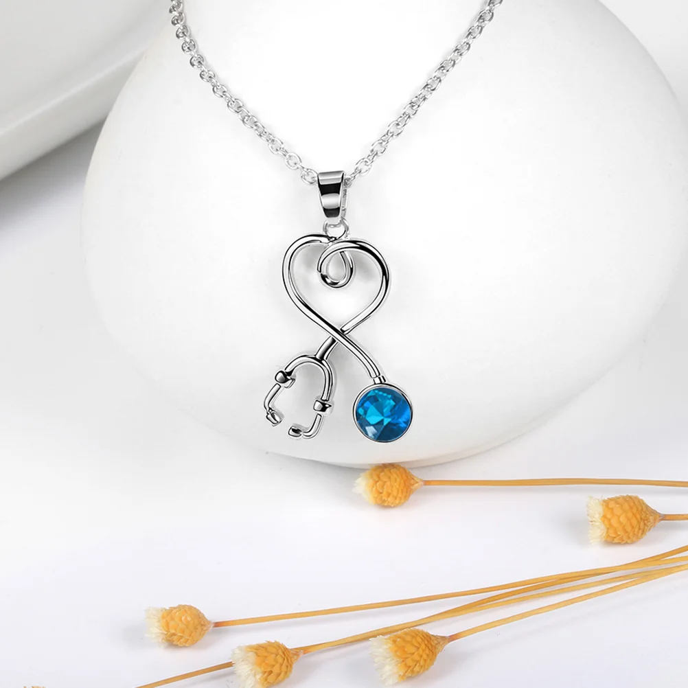 Stethoscope Necklace Medical Jewelry Pendant Simple Creative Decorative Chain Delicate Accessory Alloy Comfortable