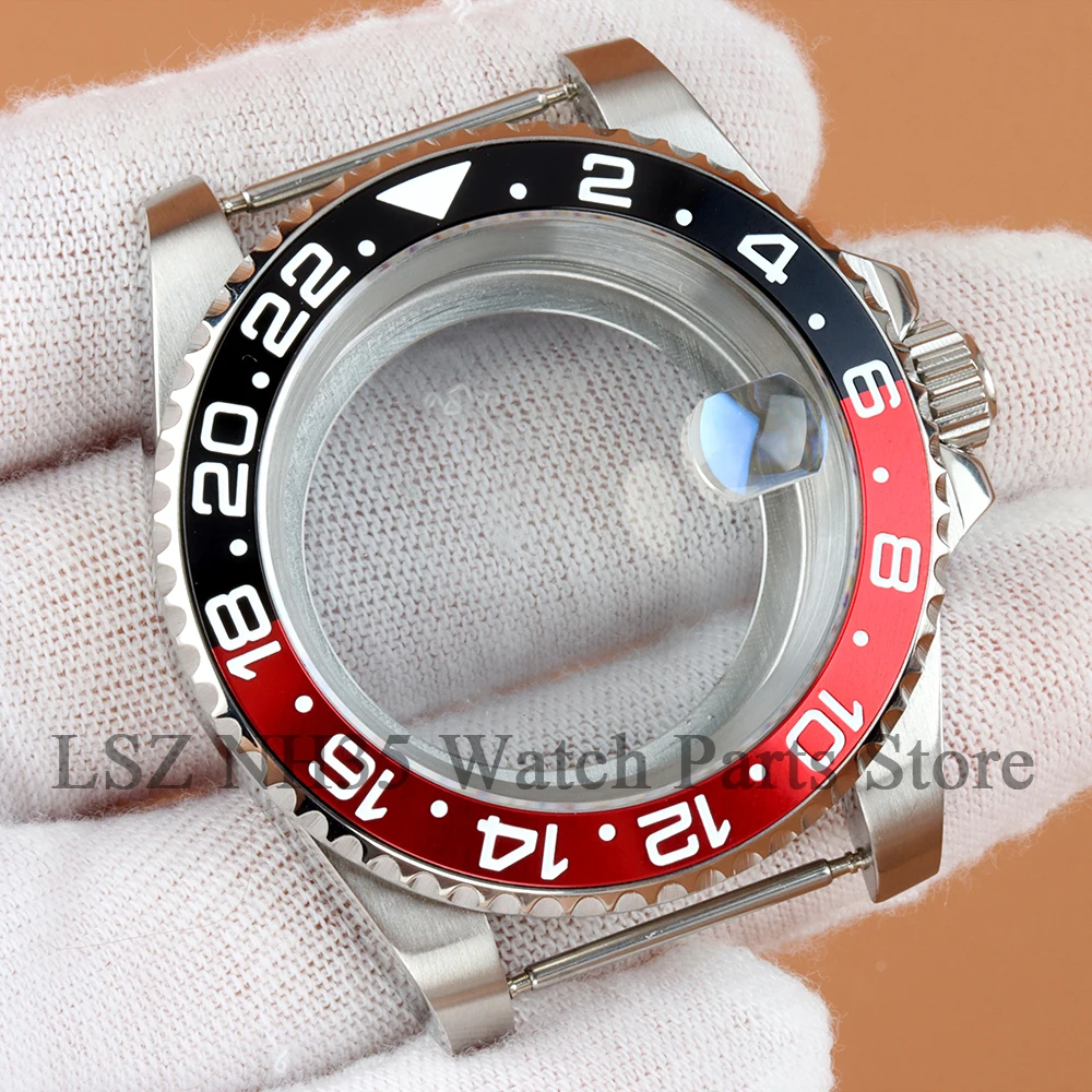 40mm NH35 Modified Watch Case Accessories Move Uni-directional 24 Hours Bezel  For GMT NH34 NH35 NH36 NH38 Movement 28.5mm Dial