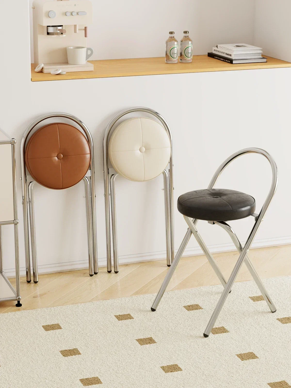 

Металлический стул из нержавеющей стали для гостиной, складной стул для дома, стул для обеденного стола, стул для переговоров в кафе, стулья для ресторана