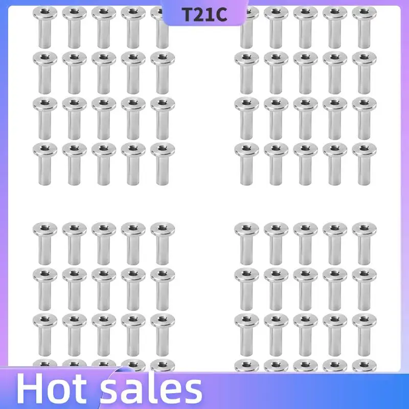 

T21C 80Pcs Stainless Steel Protector Sleeves Protective Sleeves Grommet Kit For 1/8Inch Wire Rope Cable Railing
