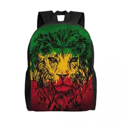 Custom Lion Of Judah Rasta Jamaican Reggae Backpack for Women Men School College Students Bookbag  Rastafarian Art Bags