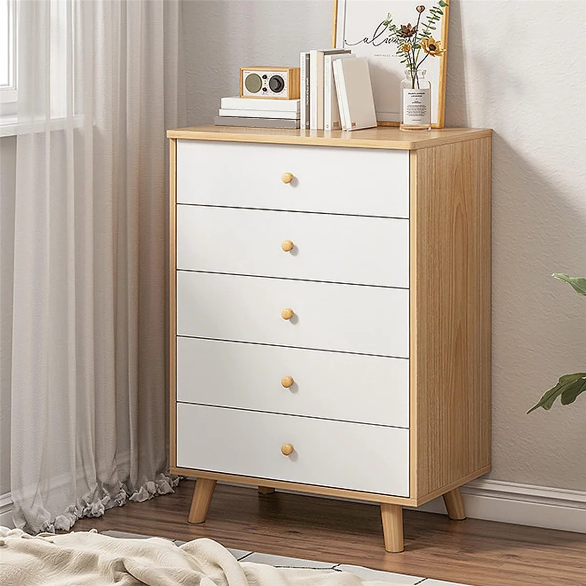 テーパー木製家具脚、ラウンド、ソリッド、未完成、ミッドセンチュリーソファ脚、ソファの交換用脚、4インチ、4個セット