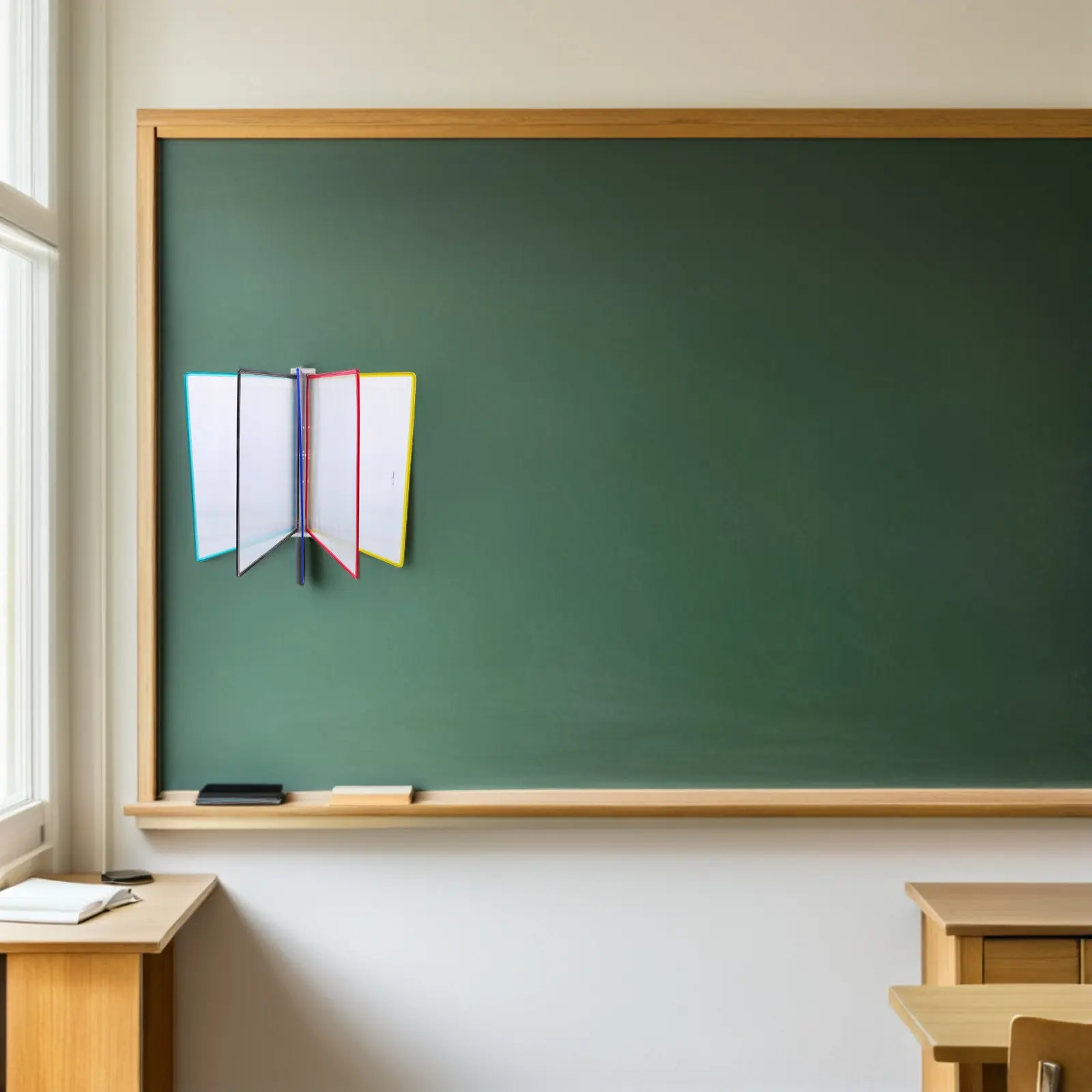 

A4 Wall Mounted 5-Page Flip File Folder Holder Office Document Organizer Wall Display Stand for Magazines and Papers