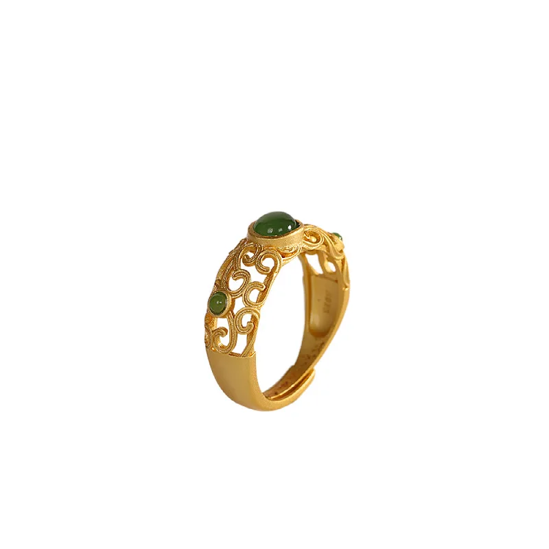 HX New Simple Hollow Trend Ring Female Personality Open Ring Opening Adjustable Temperament White Fashion Jewelry image 5