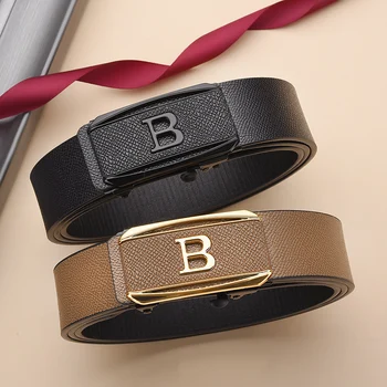 La nueva hebilla sin dientes, cinturón con hebilla automática, estilo informal para hombres, cinturón de cintura que combina con todo, pantalones de moda juvenil con personalidad