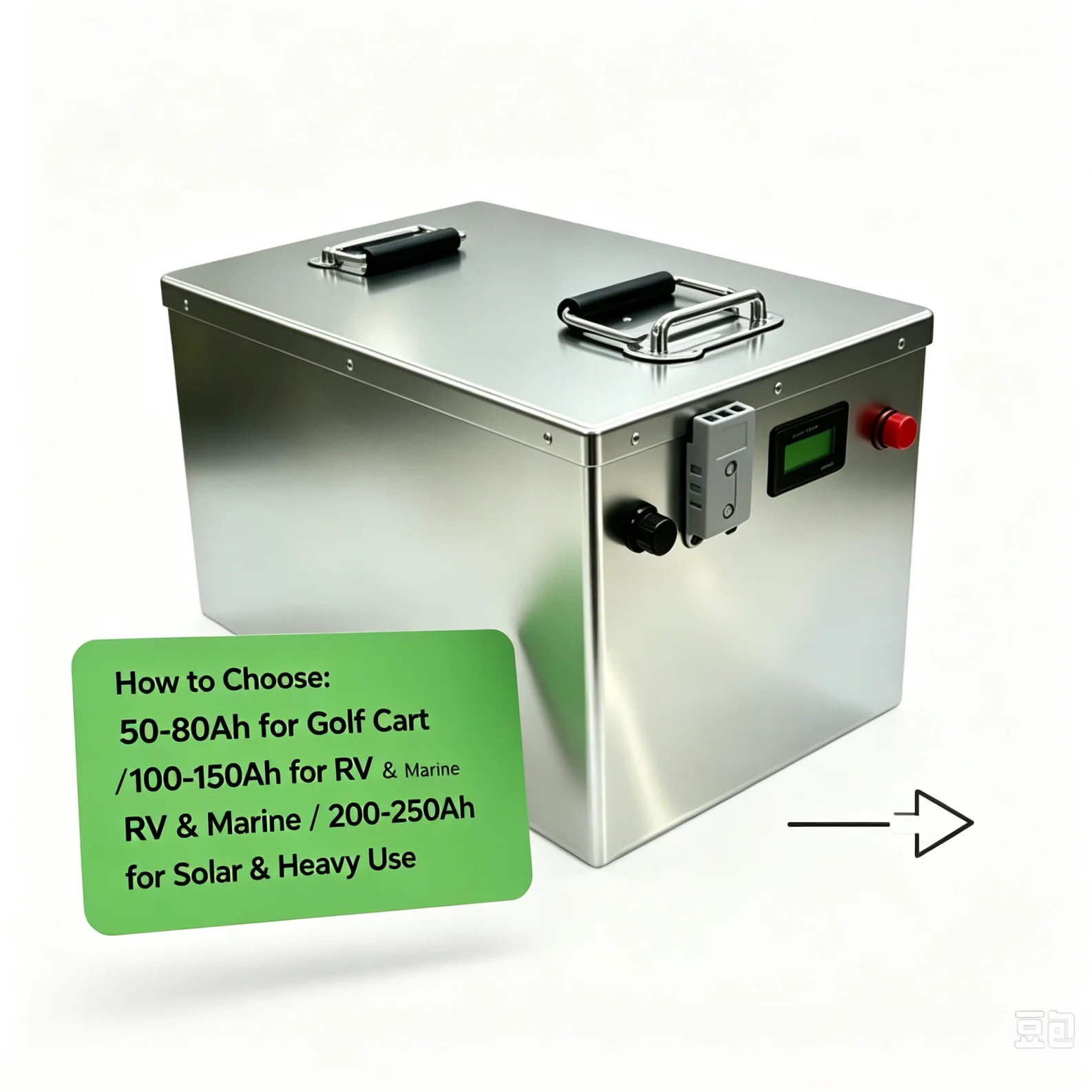 36V 50-250Ah LiFePO4 Deep Cycle Battery with BMS for Golf Cart RV Marine Solar EV
