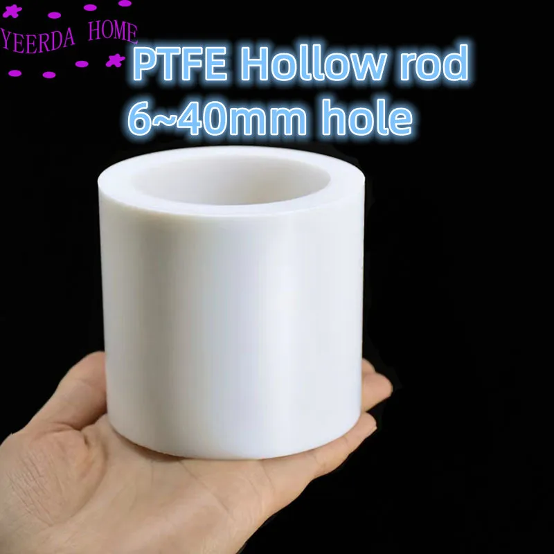 Big Hole Size White polytetrafluoroethylene hollow rod environment-friendly non-toxic DIY PTFE sleeve bar