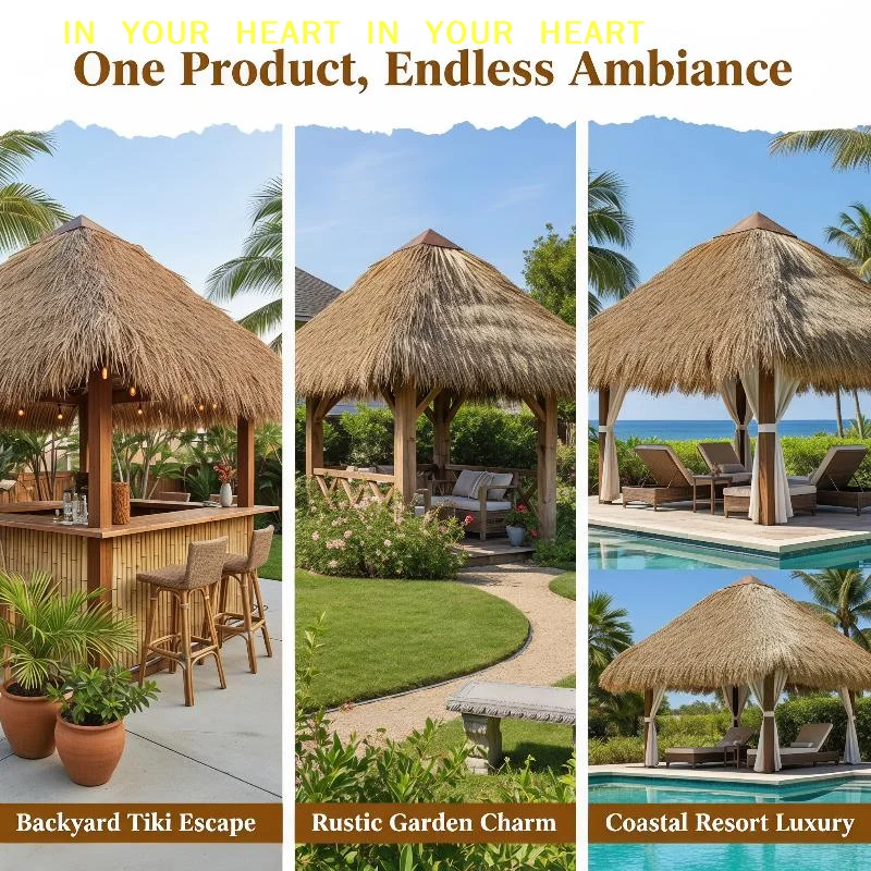 【X】Garden Simulated Thatch Roof Roll Artificial Straw Roof Outdoor Decoration - view 5