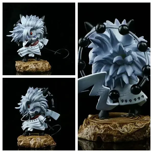 

10CM Anime Wholesale Naruto Second Generation Uchiha Six Paths Madara Q Version Doll Statue Model Figure