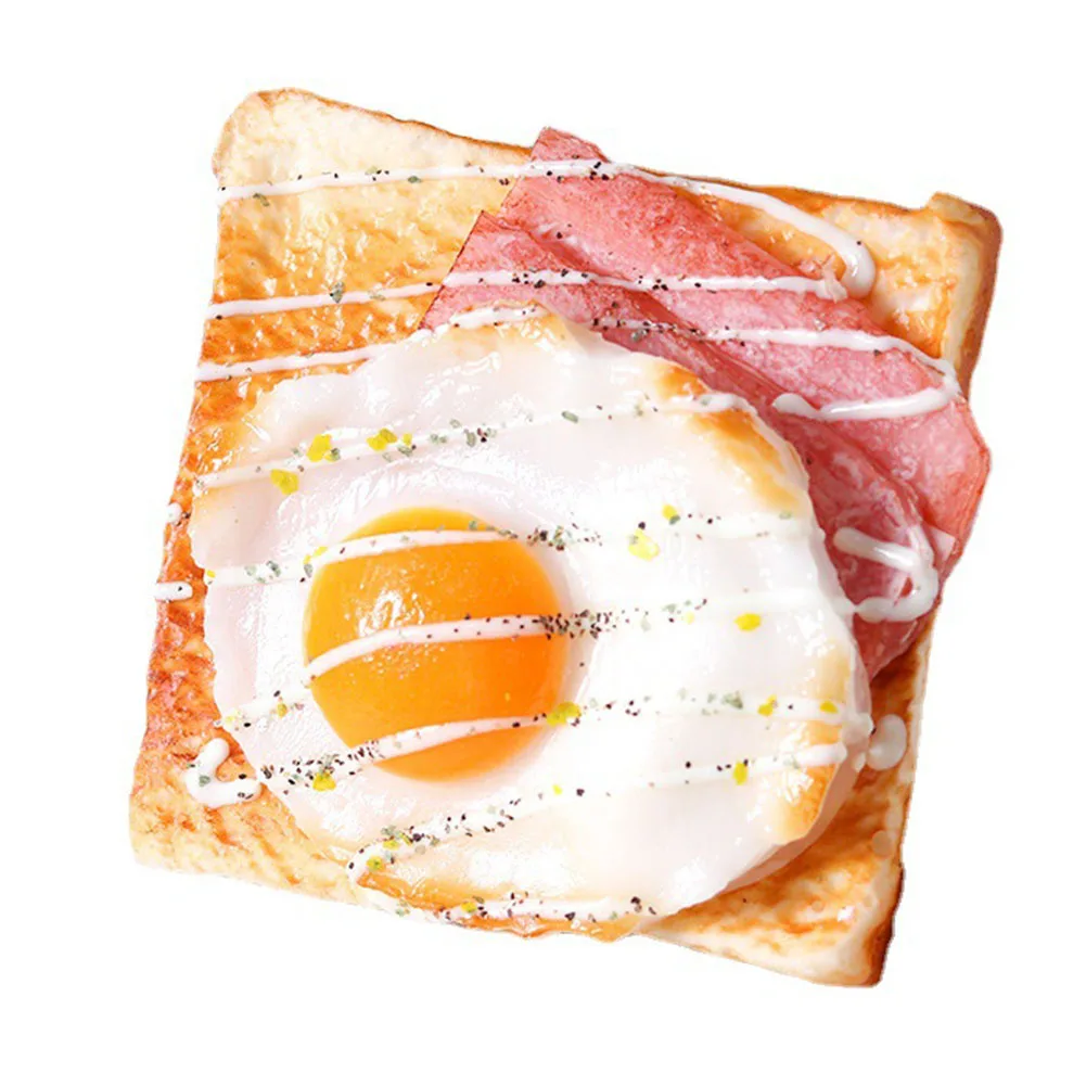 Simulation Egg Toast Bread Model 11.5*3.5cm Props Cake Fake Food Decoration Ornaments Window Display Festive Party Supplies