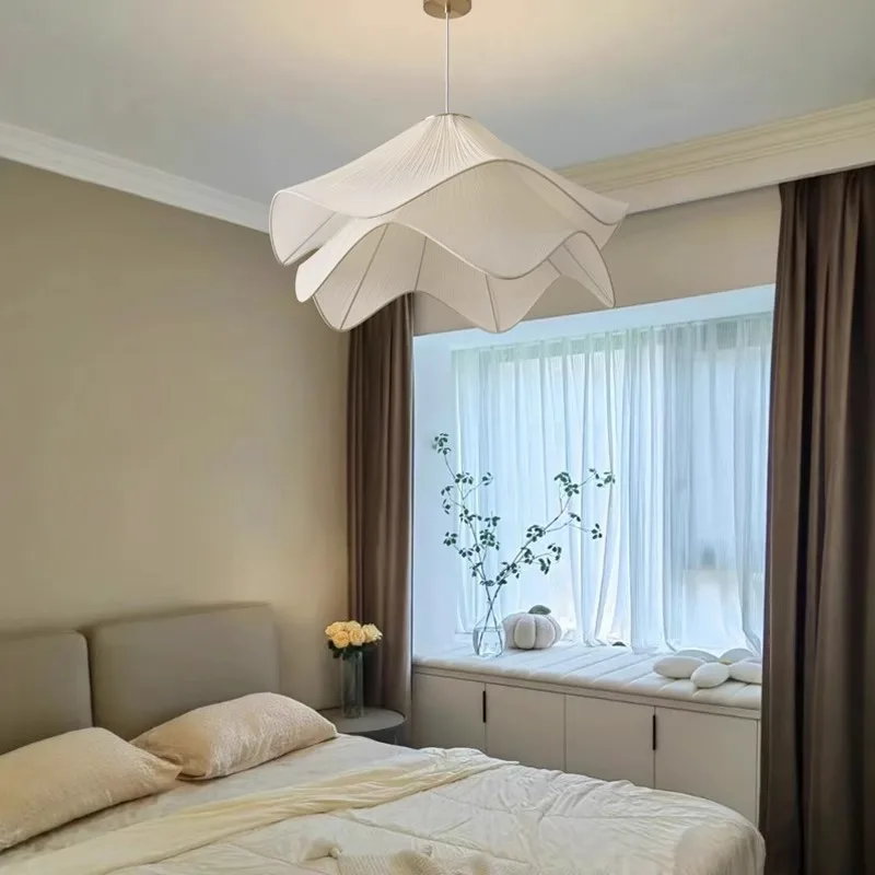 KaTe French Fabric Flower LED Pendant Light for Room Light, Living Room Light, Shop Decoration Light, Home Decoration