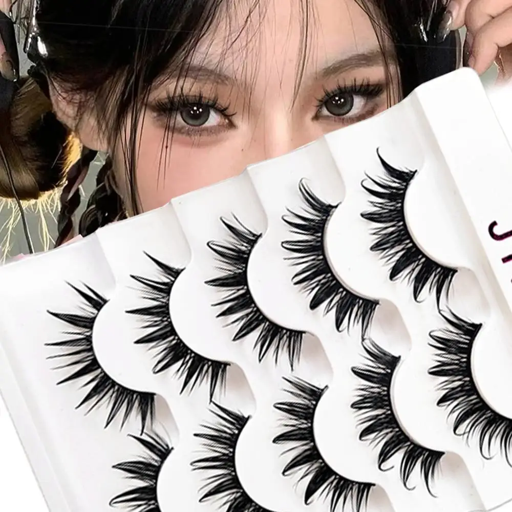 Natural Manga Lashes Soft False Eyelashes Look Like Mink False eyelashes Wispy Manga Eyelashes Extension Makeup 3D Thai Style