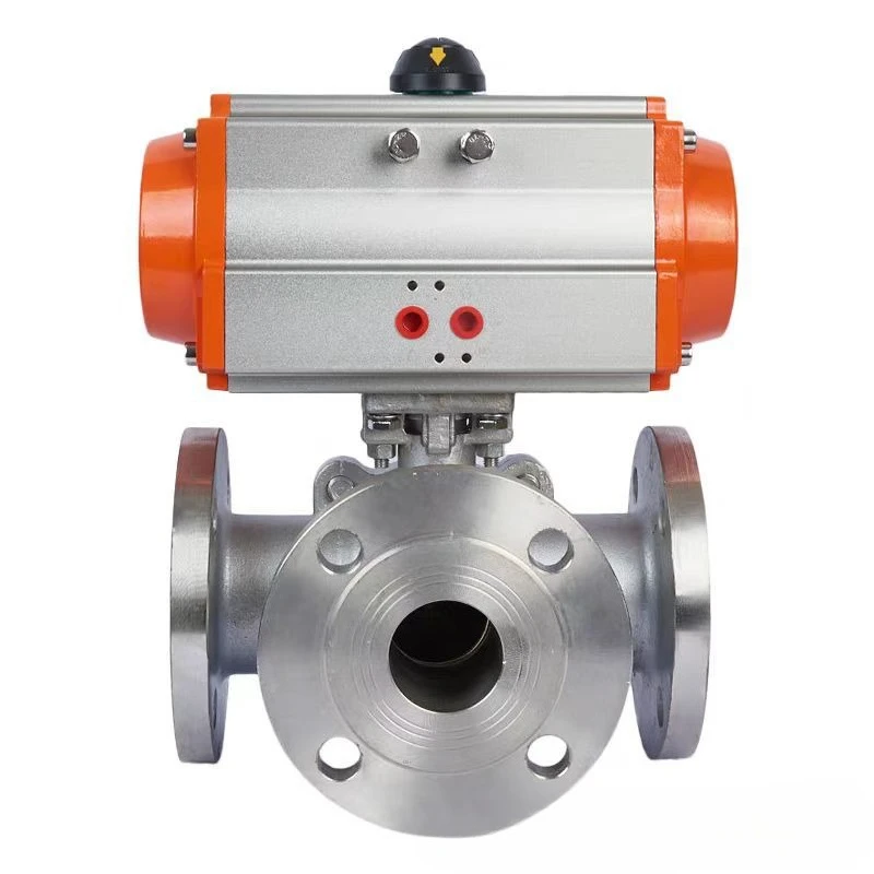 Direct flange connection Three-piece ball valve electric for cargo power plant 304316