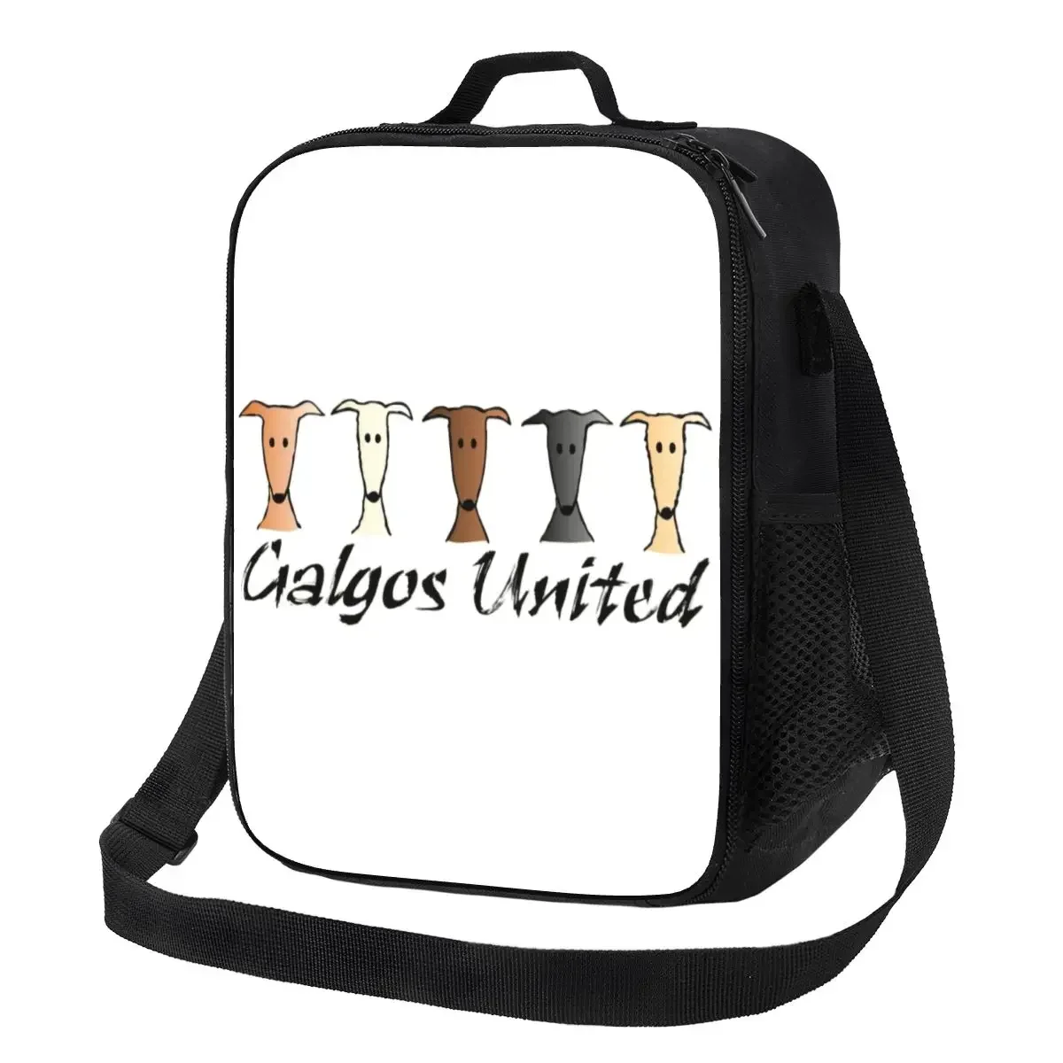 Galgos United Greyhound Insulated Lunch Tote Bag for Whippet Sighthound Dog Cooler Thermal Food Lunch Box Work School Travel