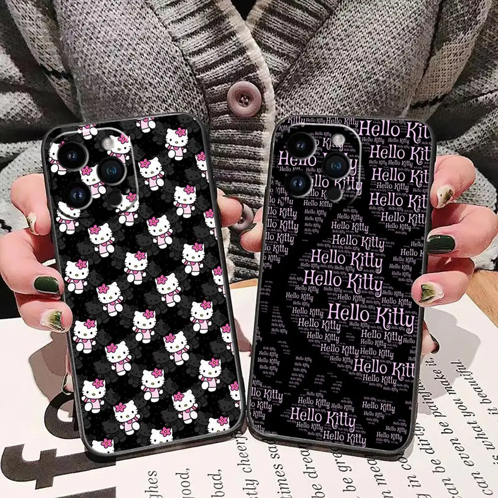 Funda Case For iphone 14 13 12 11 Pro XS Max Mini X XR SE 2020 2022 8 7 15 16 Plus 5S Case Shell Anime Cute H-Hello K-Kitty Cat