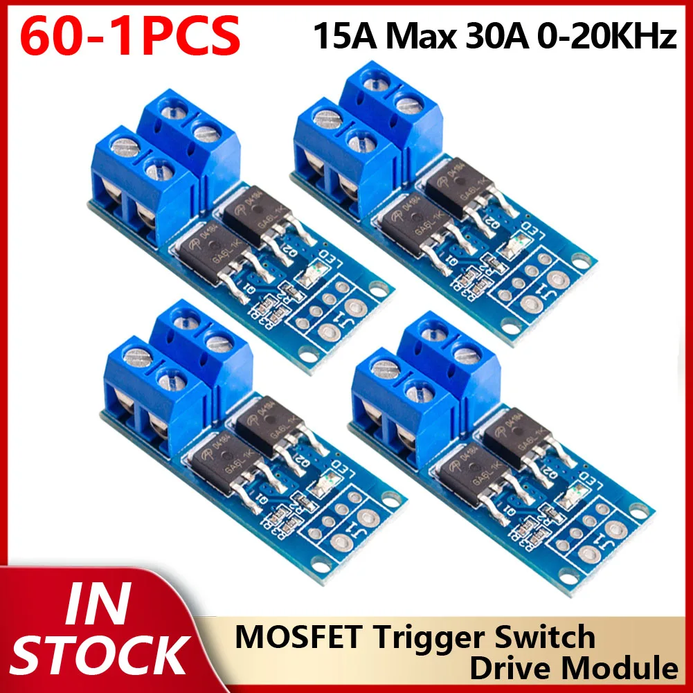 60-1PCS 15A 400W MOS FET Trigger Switch Drive Module DC 5V-36V PWM Regulator Control Panel Motor control board for Lamp Control