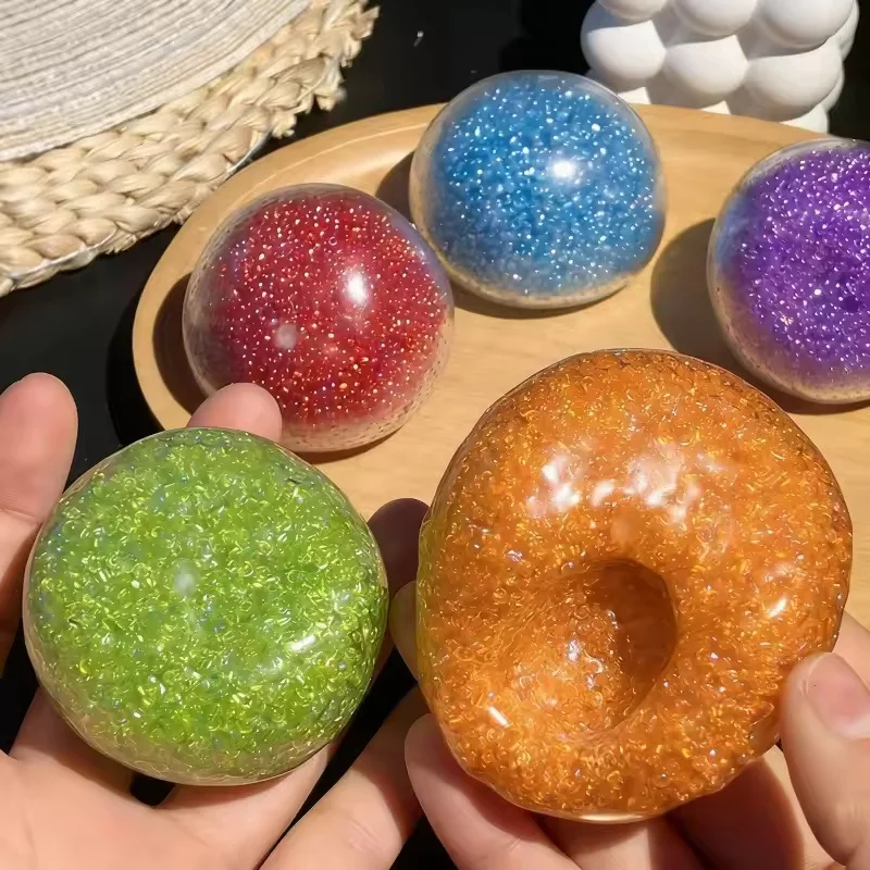 Squishy Fidget Toys Bunte Stressabbau-Knautschbälle, Vakuumformbare Quetschspielzeuge zur Angstlinderung & Handübungen