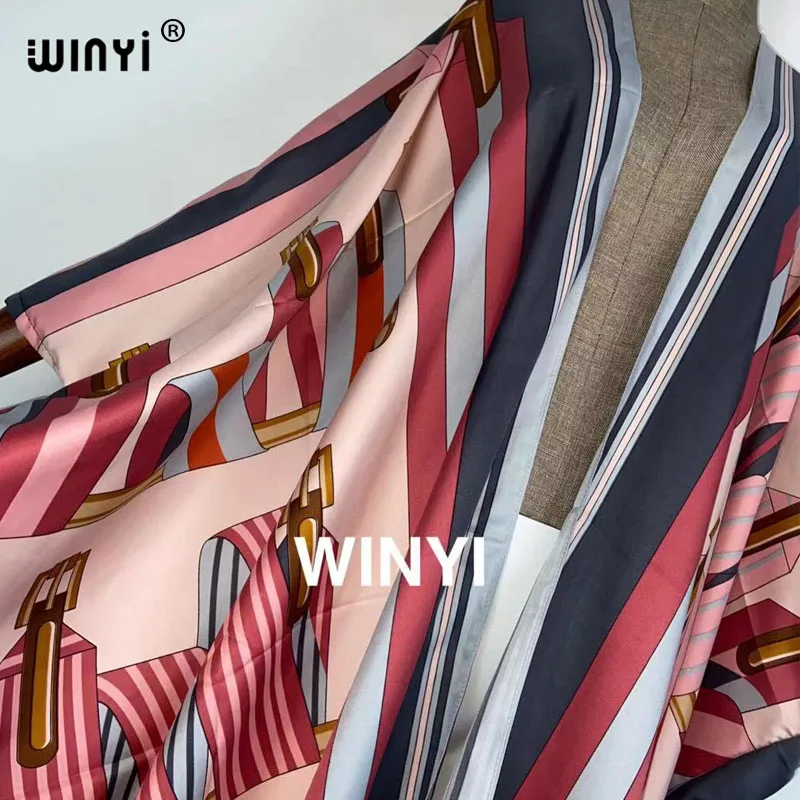 2021winyi Africa Summer Women Cardigan stitch robe femme beah Cocktail sexcy Boho Maxi African Holiday Batwing Sleeve TWILL Robe