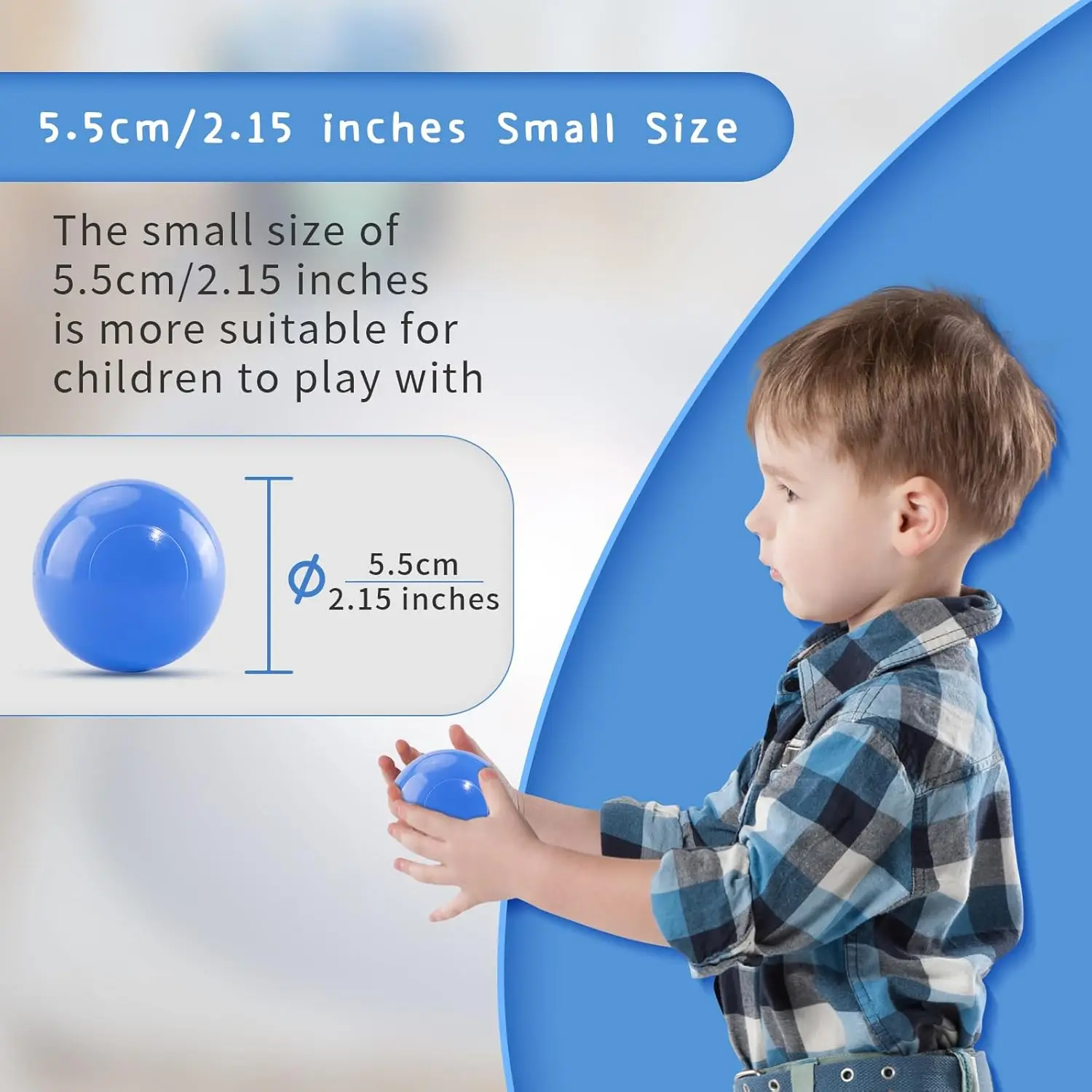 Ball Pit Pack de 100 boules en plastique blanc + bleu + bleu clair, anti-écrasement pour tente, maison de jeu, jouet pour enfants, fête