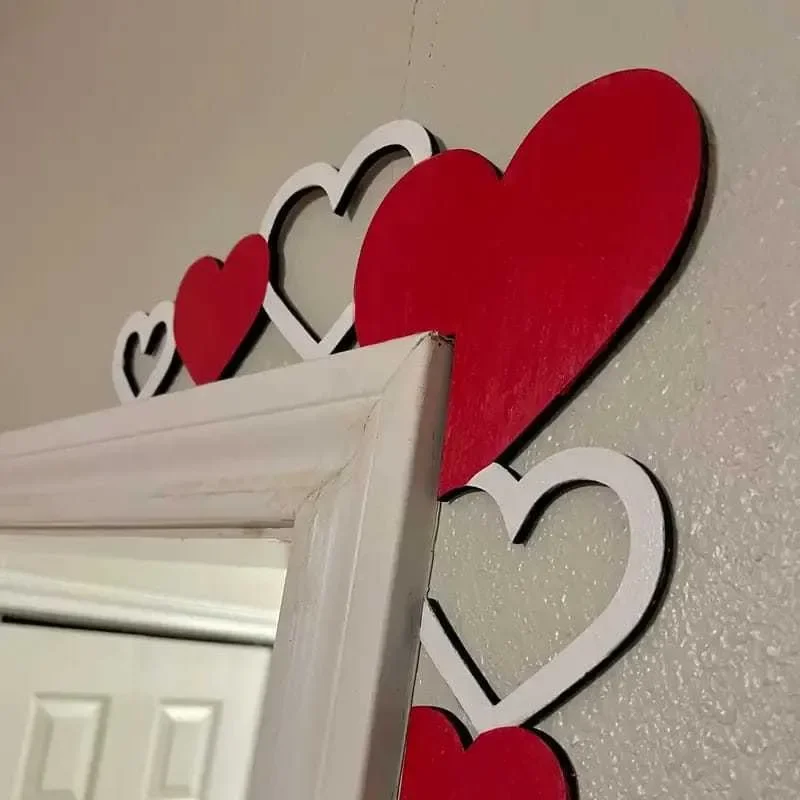 Red Love Door Corner Decoration Wooden Valentine Party DIY Happy 2025 Valentine's Day Decor For  Home Festival  Supplies