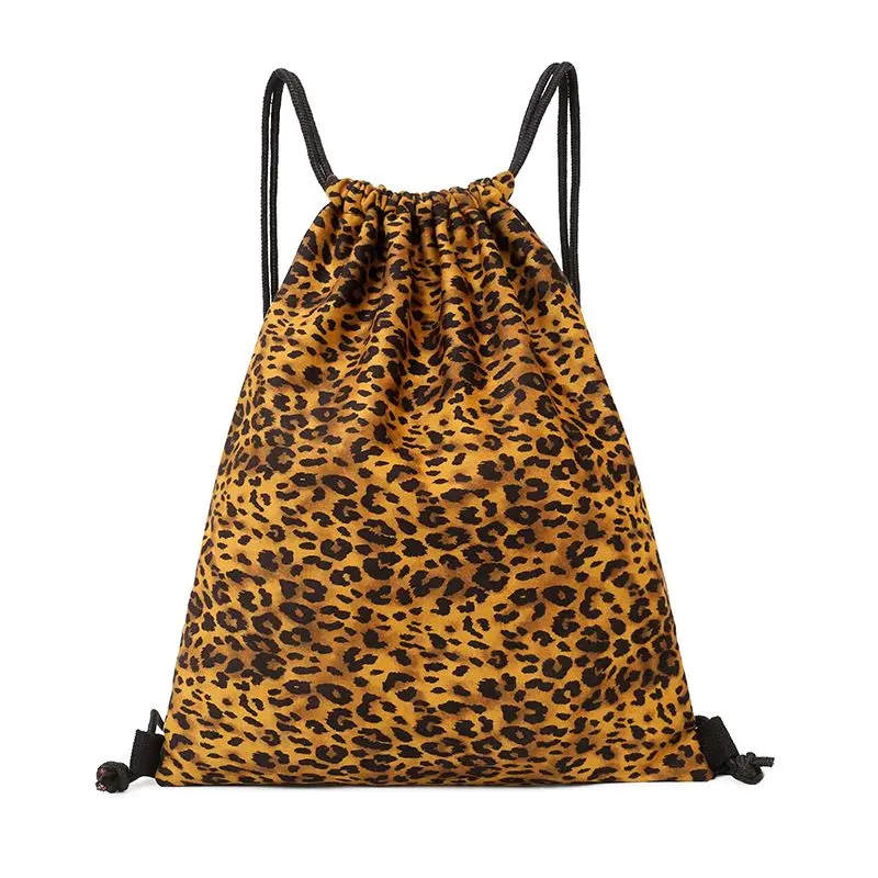 Damen Leoparden muster Bündelt asche Rucksack leichte Reisetasche